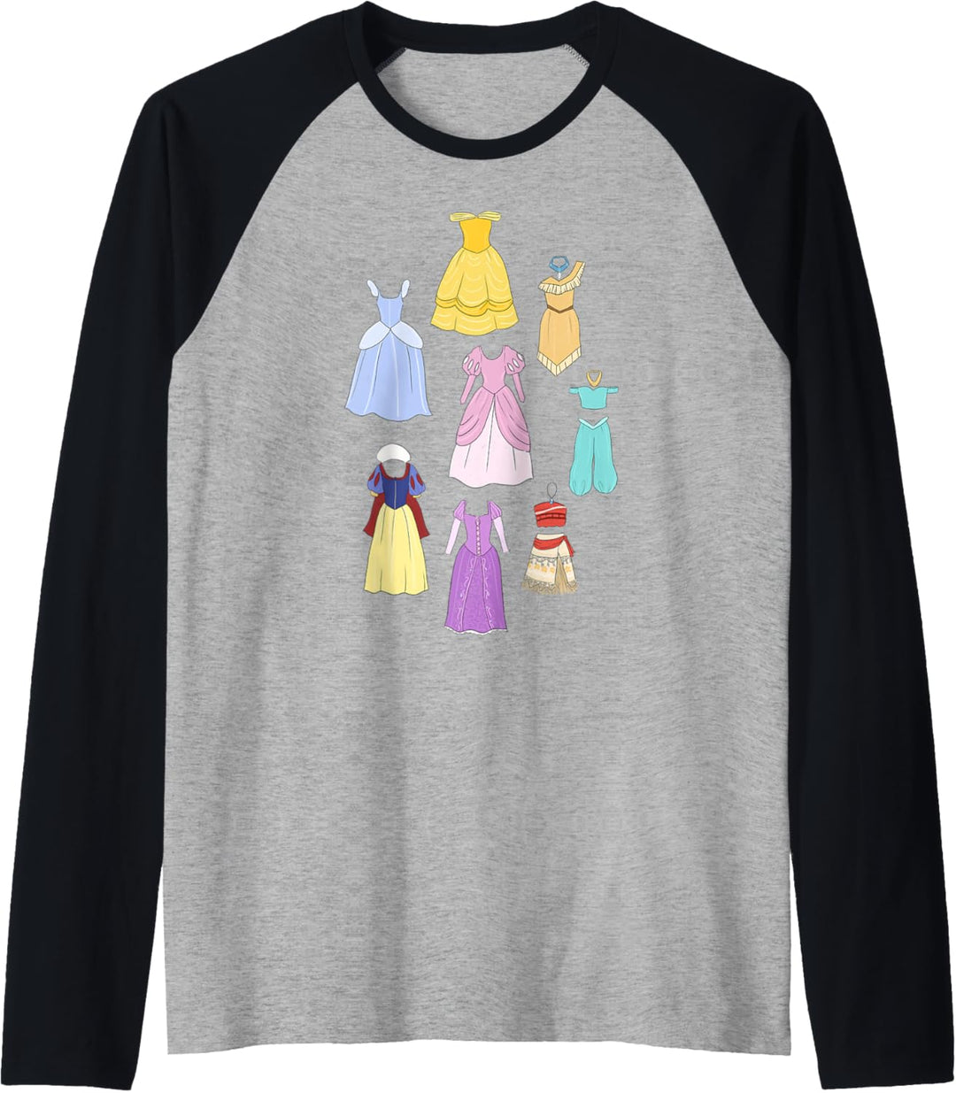 Disney Princess Dress Collage Portrait Raglan