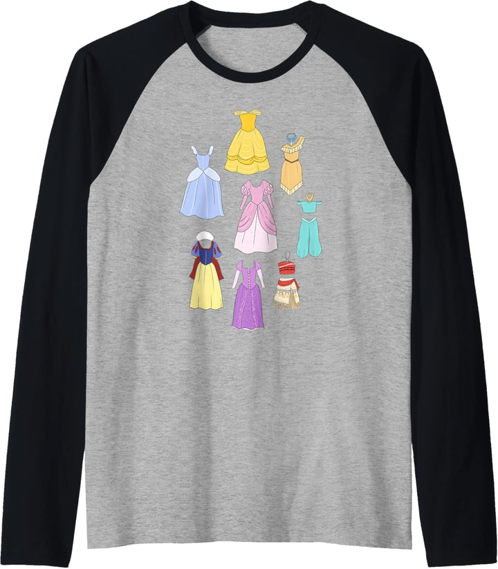 Disney Princess Dress Collage Portrait Raglan