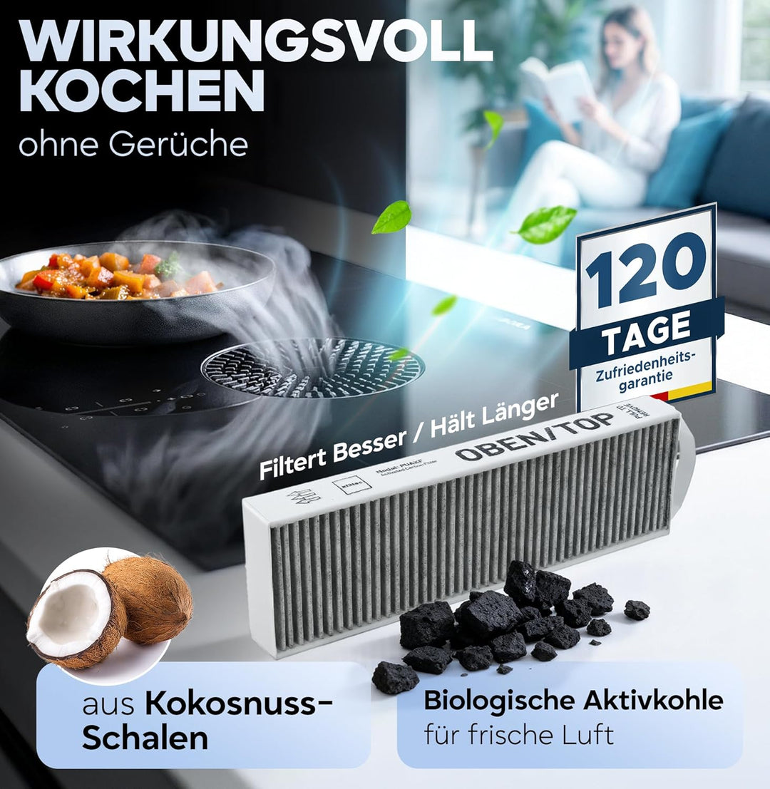 KF3TEC® Aktivkohlefilter (1 Filter) für Bora Pure PUAKF, für Ihr Umluftkochfeld PURU oder