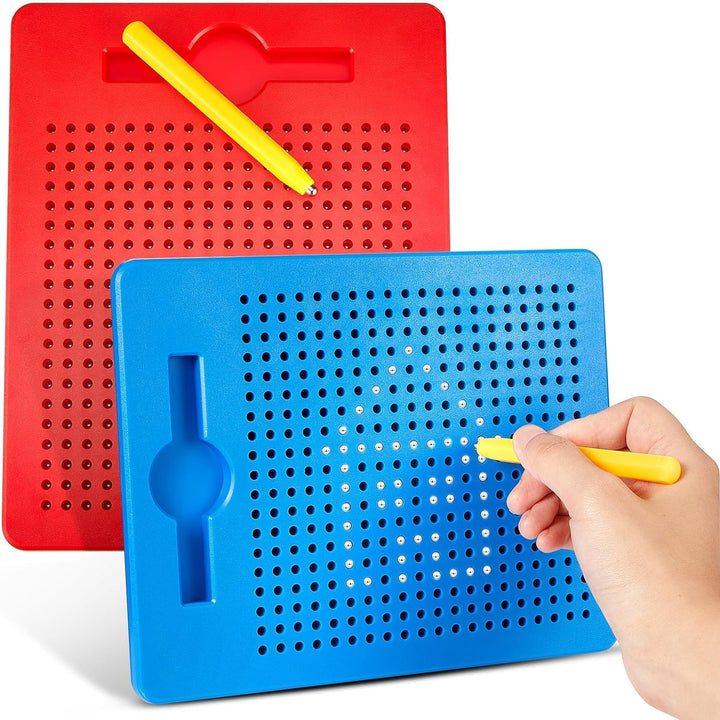 2 Stück Magnetische Zeichenbretter, Magnet Stahlkugel Zeichenbrett mit Stift, Kleine Magnetisches Ze