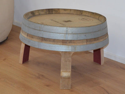 Beistelltisch, Wohnzimmertisch, Kleiner Tisch aus halbem Weinfass - Höhe 40cm, Durchmesser Oben ca.