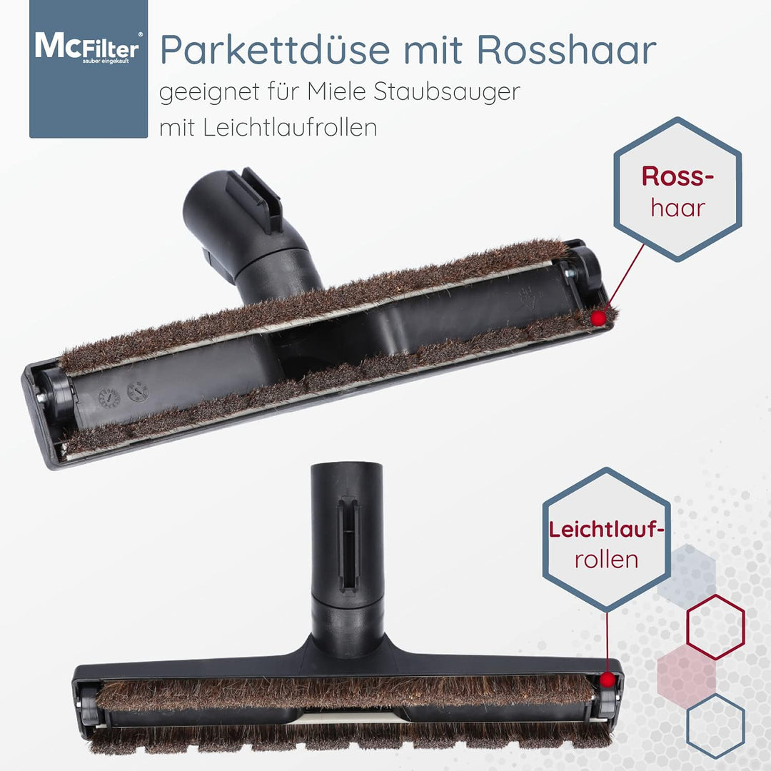 McFilter I Parkettdüse kompatibel mit geeignet für Miele CX1 Staubsauger Serie, Hartbodendüse mit 35