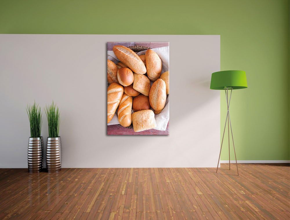 Pixxprint Brot Frühstück als Leinwandbild/Grösse: 100x70 / Wandbild/Kunstdruck/fertig bespannt, 100x