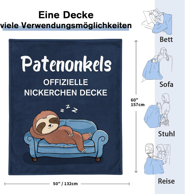 Patenonkel Geschenk - Kuscheldecke, Patenonkel Geschenke Geburtstag, Geburtstagsgeschenk, Patenonkel