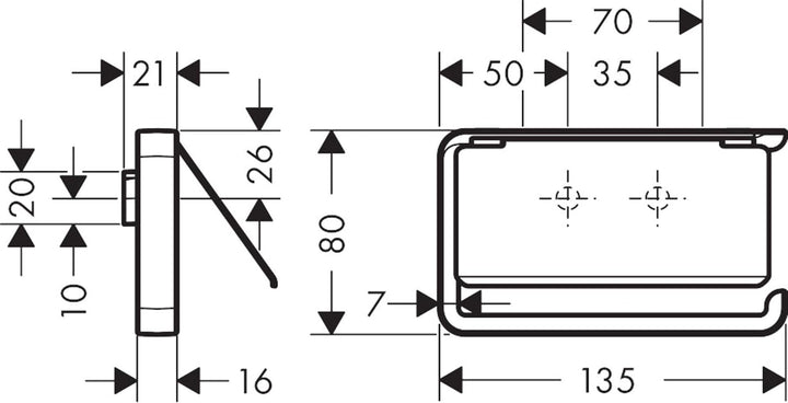 AXOR Universal Papierrollenhalter mit Abdeckung, Zubehör, Chrom mit