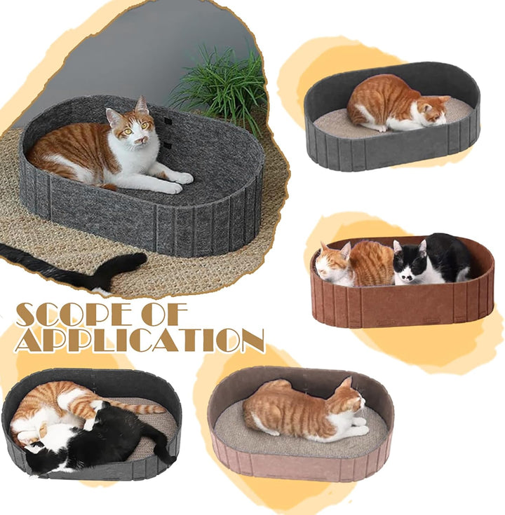 LUPATDY Katzenbett, Filz Katzenkorb Indoor, Grosses Katzensofa 60 x33.5 cm, Hundebett aus Filz, Kusc