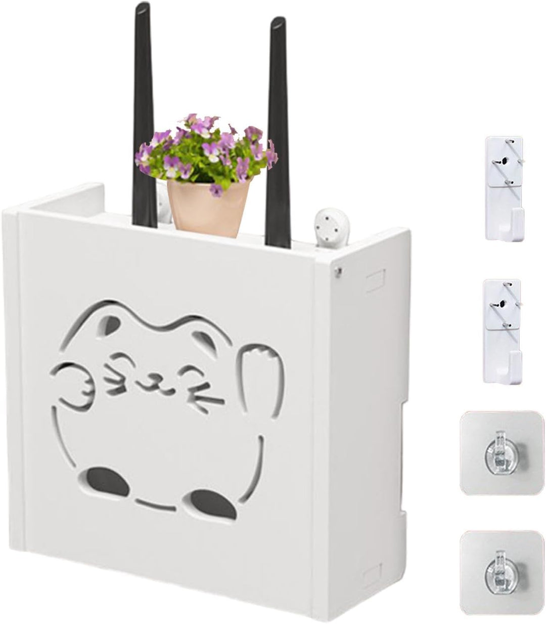 Wall Mounted Router Hider, No Drilling Router Rack, Space Saving WiFi Box, Decorative Router Storage