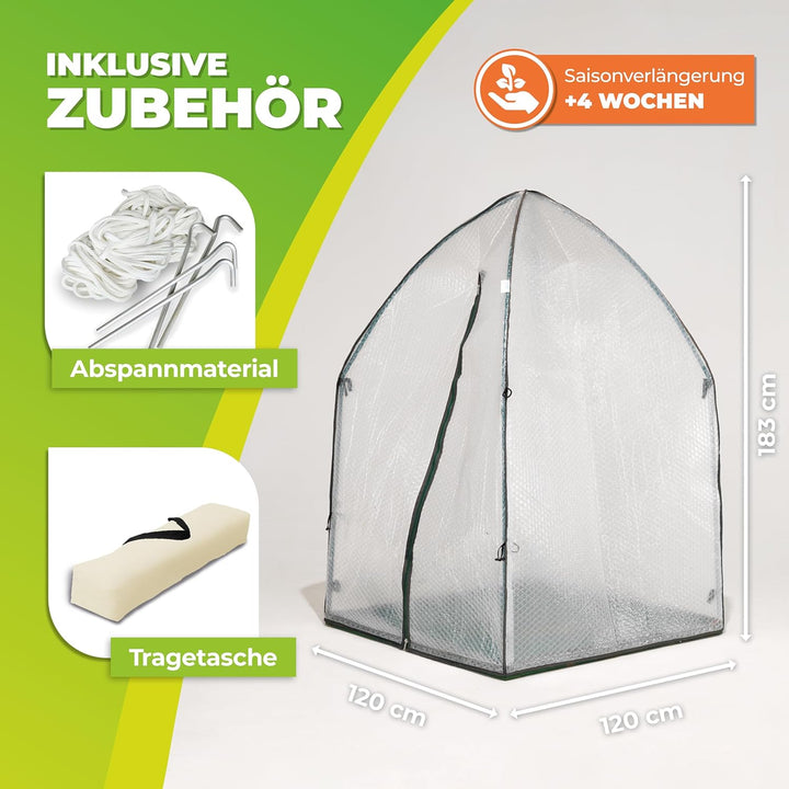 Überwinterungszelt, ICEDOME ThermoPLUS, Winterschutz für Pflanzen, in grün L 120 x B 120 x H 183 cm