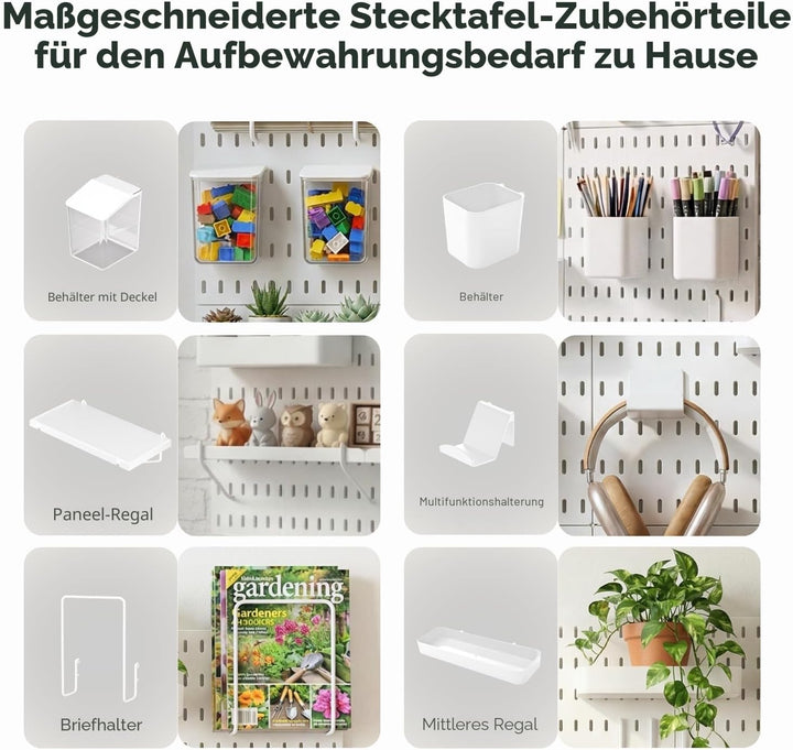 Keepo Stecktafel-Kombinationsset, Stecktafeln und Zubehör, modulare Aufhängung für Wand-Organizer, B