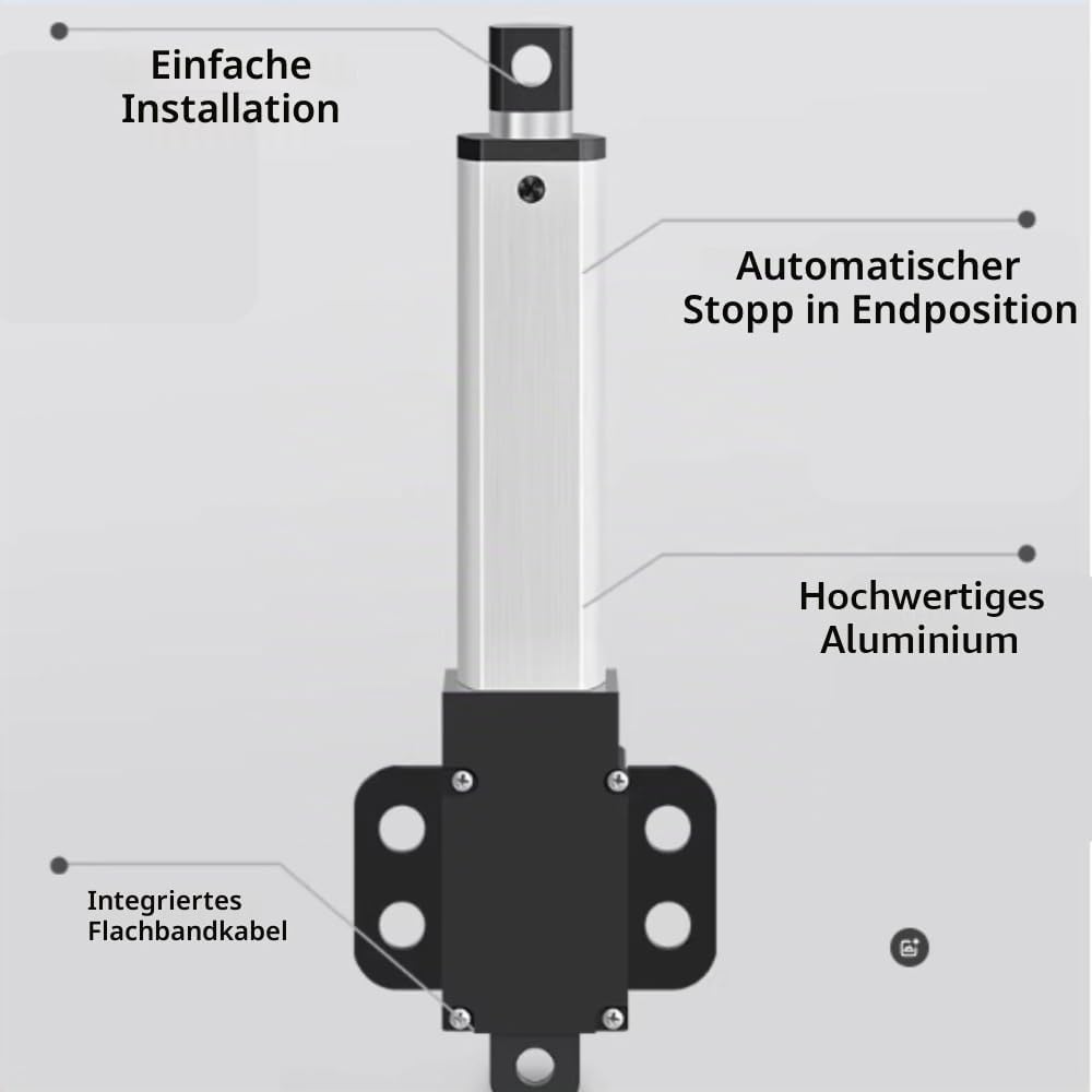 100mm 12V Linearaktuator, Linearantrieb Schubstange Geräuscharmer Kurzschlussschutz Elektrischer Min