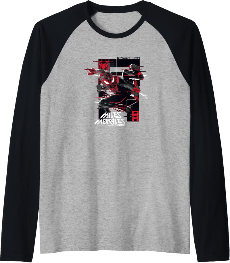 Marvel Spider-Man: Miles Morales Action Shot Glitch Raglan