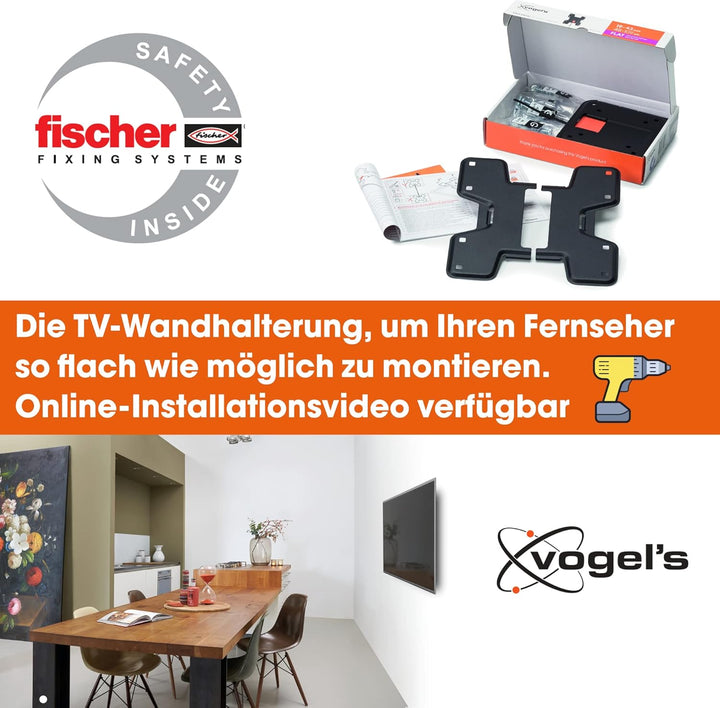 Vogel's WALL 3105 flache TV Wandhalterung für 19-43 Zoll Fernseher, max. 20 kg, max. VESA 200 x 200,