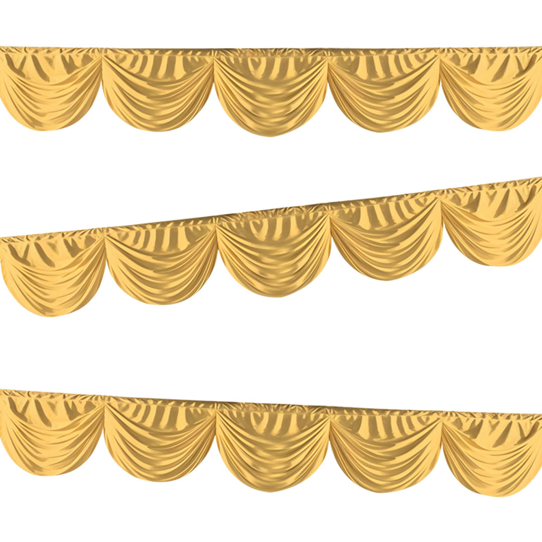 Trimming Shop Vorhang Swag Gold Ice Silk Abnehmbare Girlande für Vorhänge 3 Meter Hintergrund Girlan