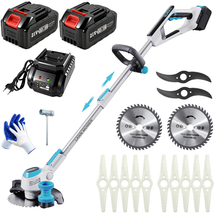 Akku Rasentrimmer für Makita-Akkus, 2 in 1 Rasentrimmer mit 2 x 4.0Ah Akku | 21V Akku Freischneider/