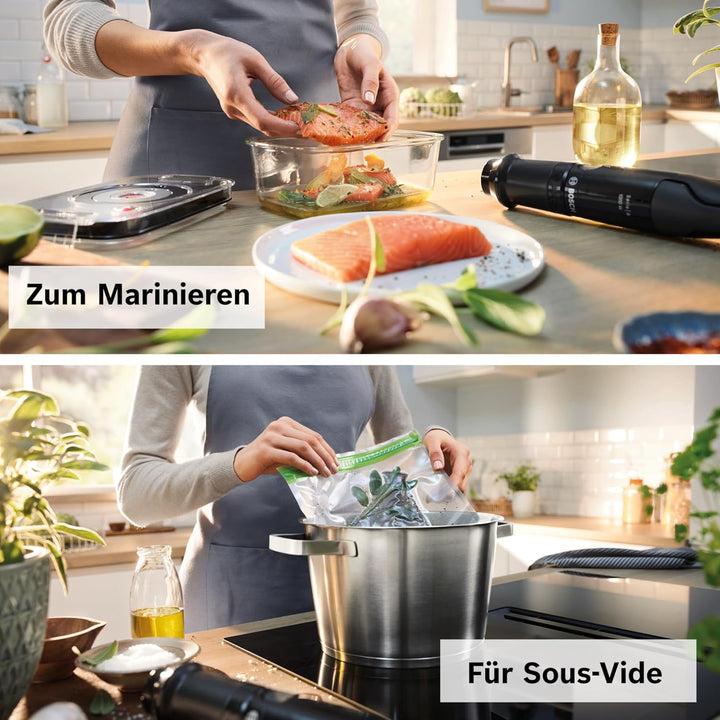 Bosch Stabmixer ErgoMaster Serie 4 MSM4B6V2, NEU, einhändig bedienbar, Vakuum-Pumpe, -Beutel, Glas-V