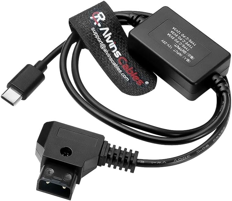 Alvin’s Cables USB-C Type-C PD zu D-Tap Stromkabel 5V 3A| 9V 2A| 12V 1.5A Schnelllade Kabel für Kame