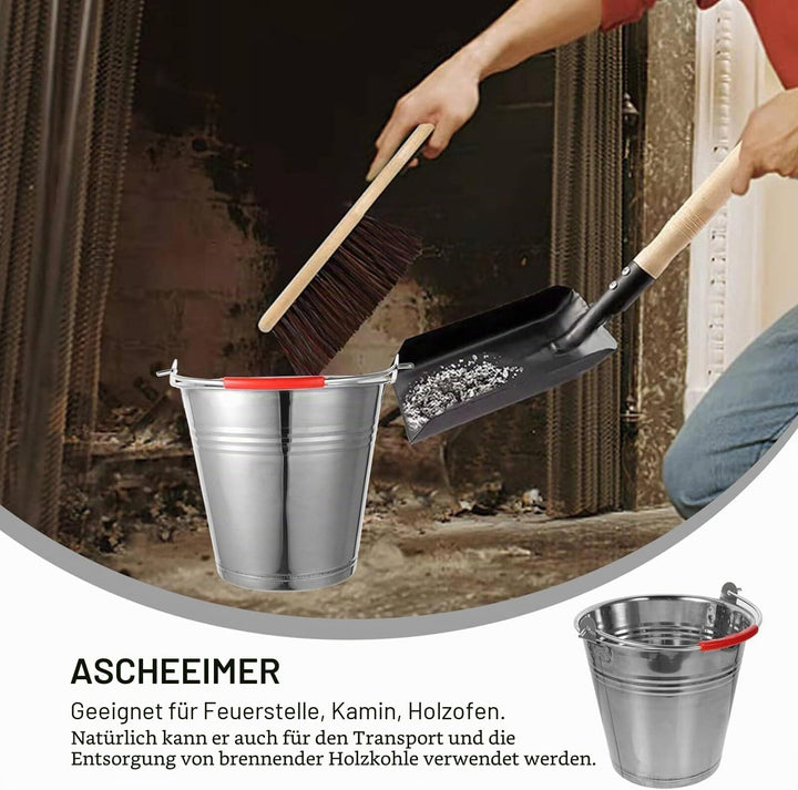 Mayuela - Metalleimer 4 Liter mit Griff - Kleiner Blecheimer aus Stahl für Reinigung, Garten, Hausha
