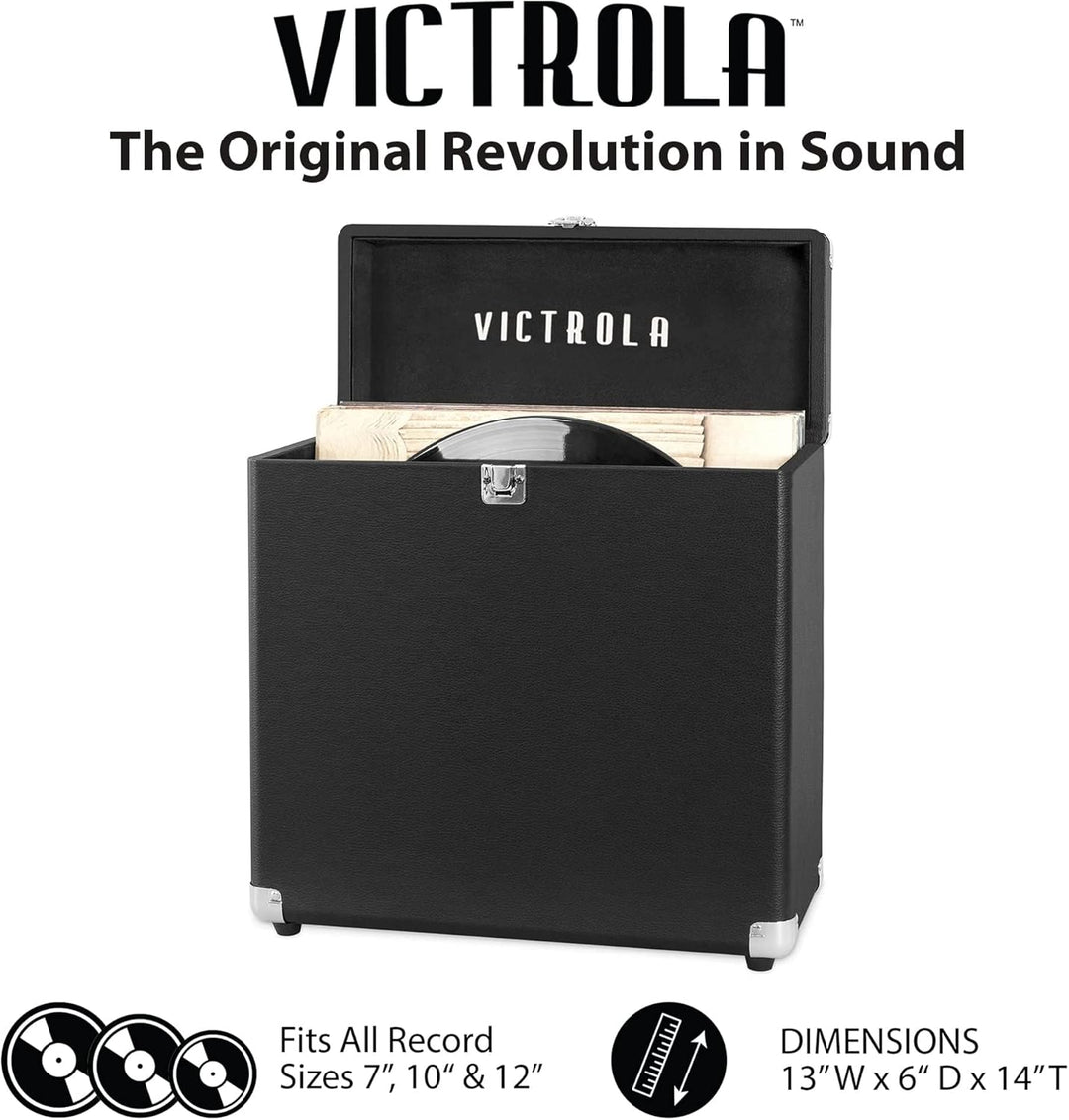 Victrola Vintage-Schallplatten-Aufbewahrungs- und Tragetasche, passend für alle Standard-Schallplatt