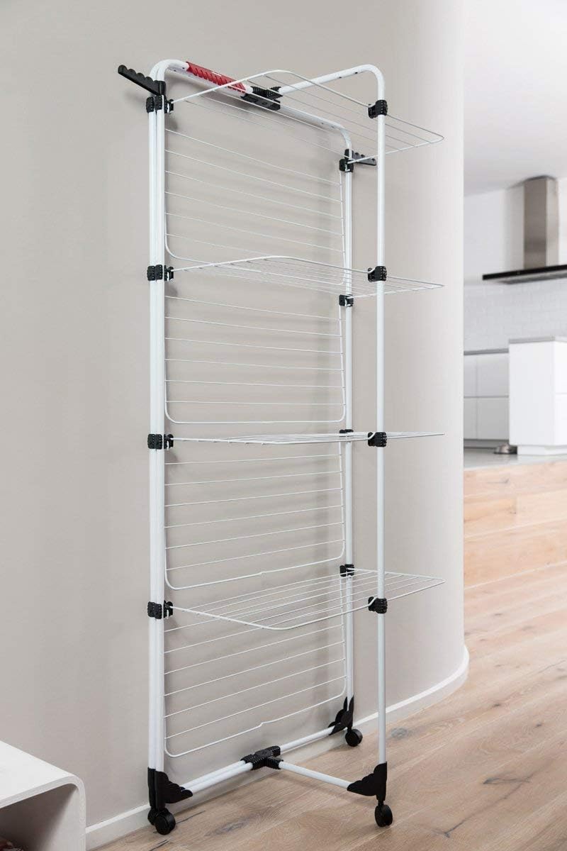 Vileda Mixer, 4 Clothes Airer, 40m Line Length, 4 Tier, 4 Wash Loads, Flex Joint, Rollable, 71,5 x 1