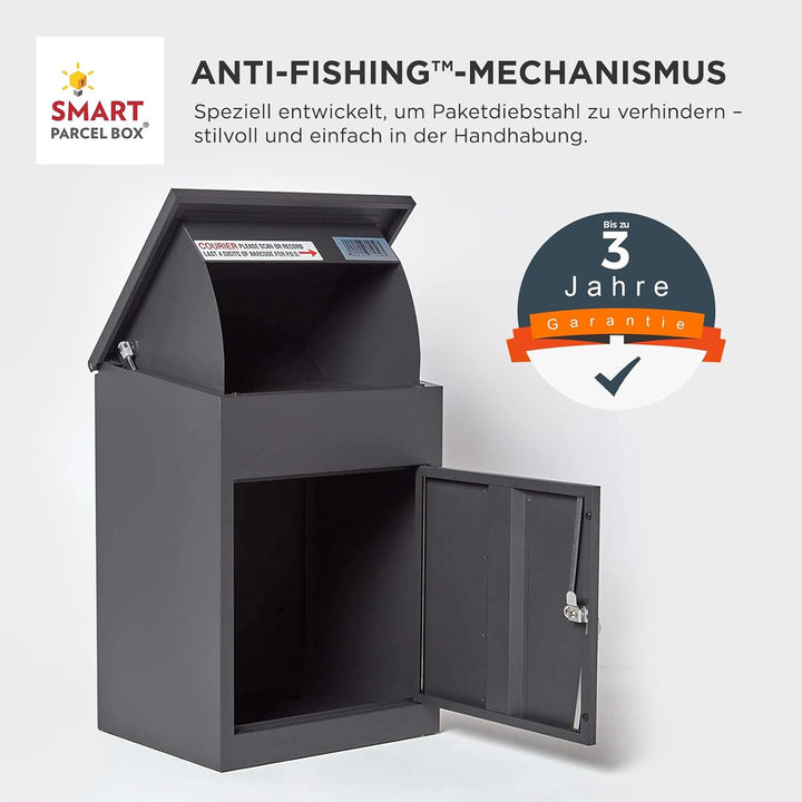 SMART PARCEL BOX Paketbox, Paketbriefkasten Wandmontage, Briefkasten mit Paketfach, Postbox für Pake