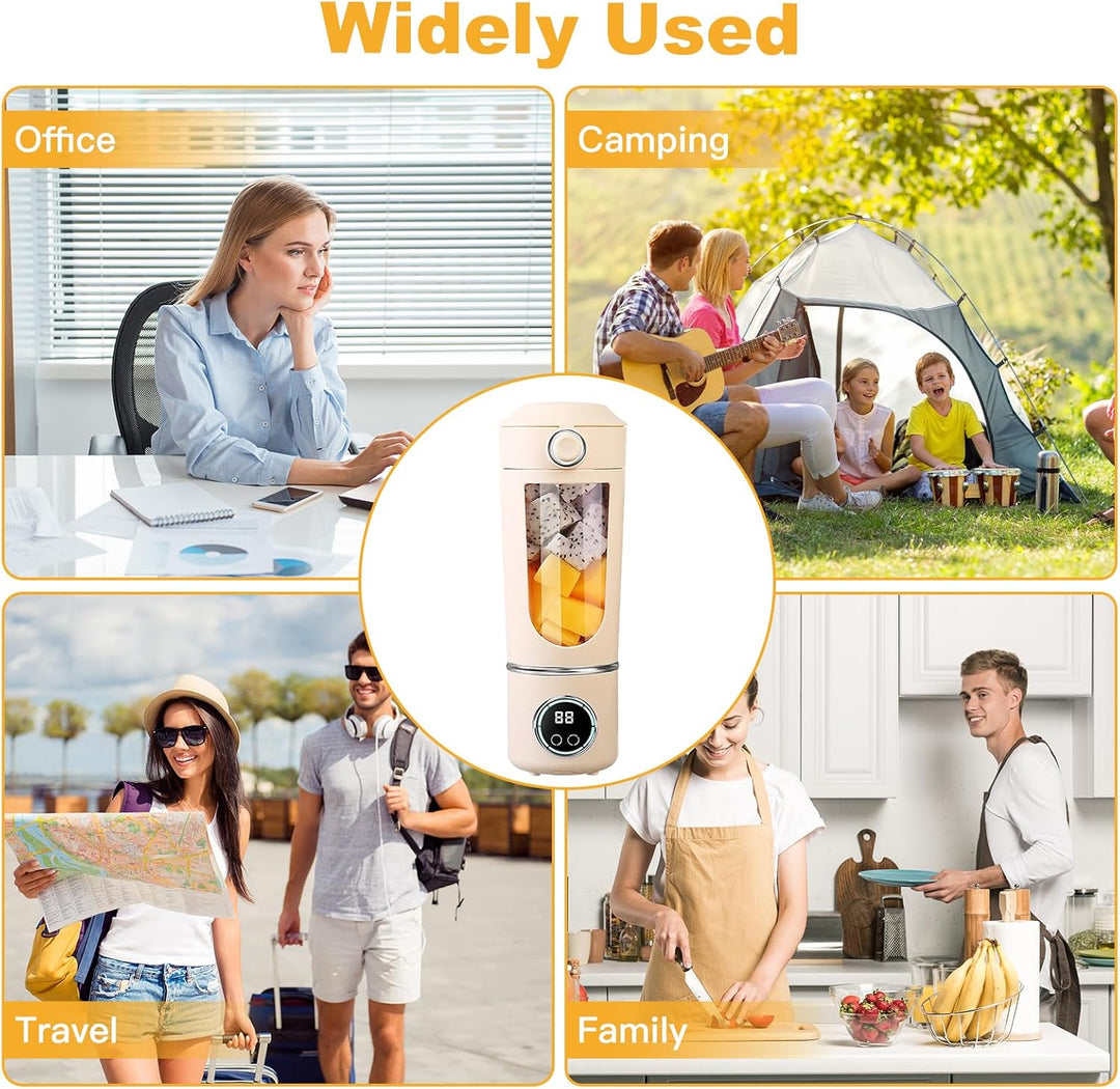Tragbarer Mixer, 700ml Kleiner Entsafter,Mixer Smoothie Maker to Go mit Digitalanzeige,USB Wiederauf