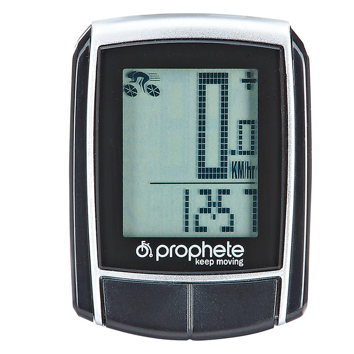 Prophete Fahrradcomputer, 15 Funktionen, inklusive Befestigungsmaterial, Fahrraddisplay mit Speicher