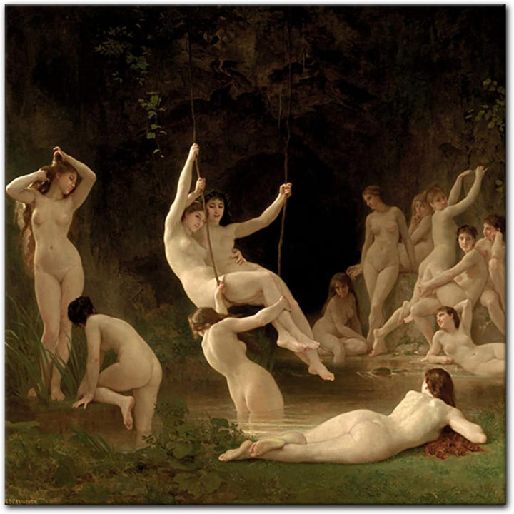 Bilderdepot24 Bild auf Leinwand | William-Adolphe Bouguereau Nymphen in 60x60 cm als Wandbild | Wand
