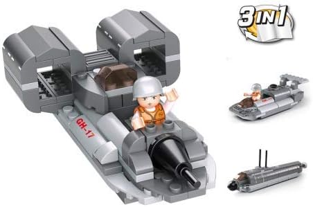 SLUBAN M38-B0537 NAVY. 9 INTO 1. 9 DIFFERENT ITEMS IN ONE DISPLAY BOX. COMBINE THE 9 TO MAKE AIRCRAF