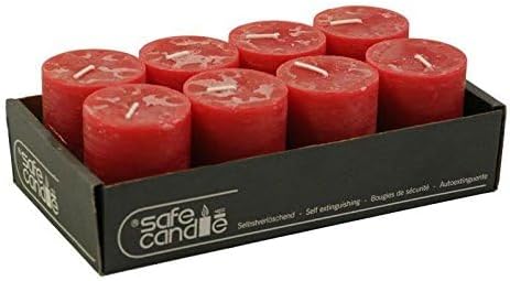 Rustikale Stumpenkerzen – Wachskerzen/Rustickerzen/Adventskerzen Weihnachten (Rubin Rot, Klein: Höhe