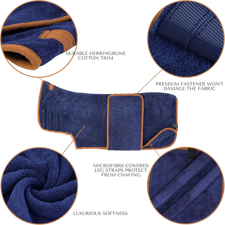 Lucky Paws® Luxuriöser Hundebademantel - Doppellagiger Bademantel Hund - Super saugfähiger Ultraweic