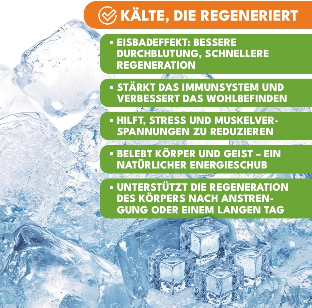 Eistonne 320 L – Faltbare Badewanne Erwachsene – Outdoor Kaltbad Wanne mit Pumpe, Abdeckung, Ventil