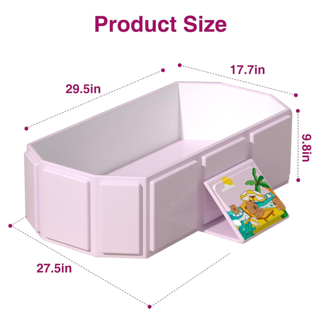 Tragbare faltbare Babybadewanne, 75 x 45 x 24 cm (L x B x H), geeignet für 0-6 Jahre, Rosa/Mintgrün