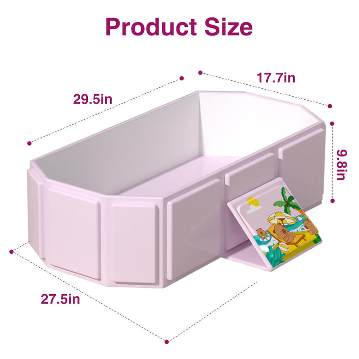 Tragbare faltbare Babybadewanne, 75 x 45 x 24 cm (L x B x H), geeignet für 0-6 Jahre, Rosa/Mintgrün