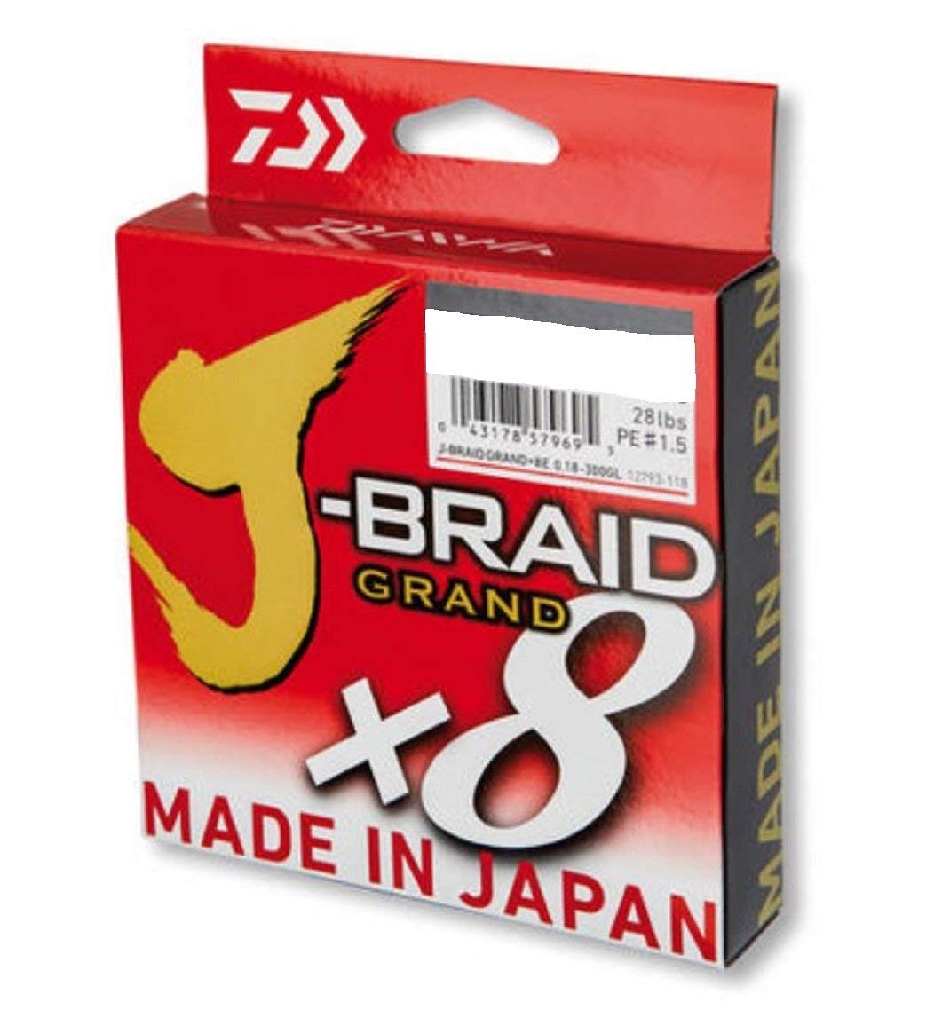 Daiwa J-Braid Grand 8-Braid, 1500 Meter, Multicolor, geflochtene Angelschnur 0.22mm / 19.5kg / 43lbs