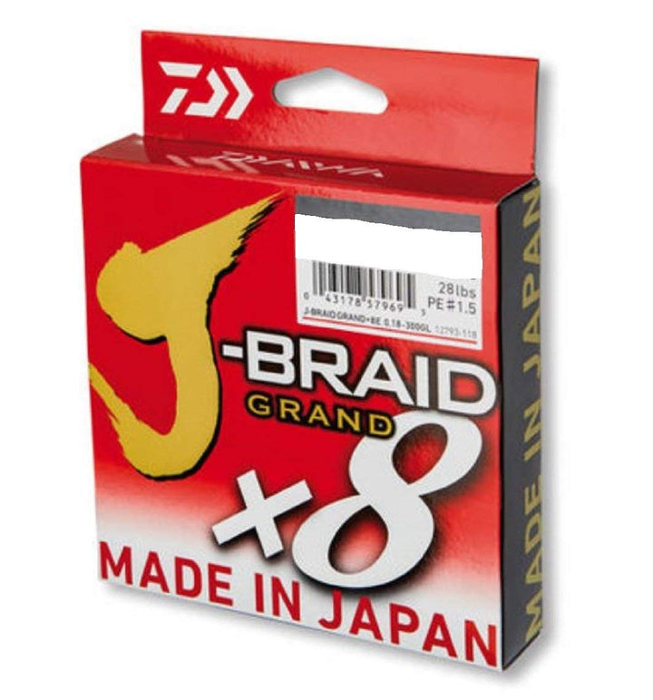 Daiwa J-Braid Grand 8-Braid, 1500 Meter, Multicolor, geflochtene Angelschnur 0.16mm / 10.0kg / 22lbs
