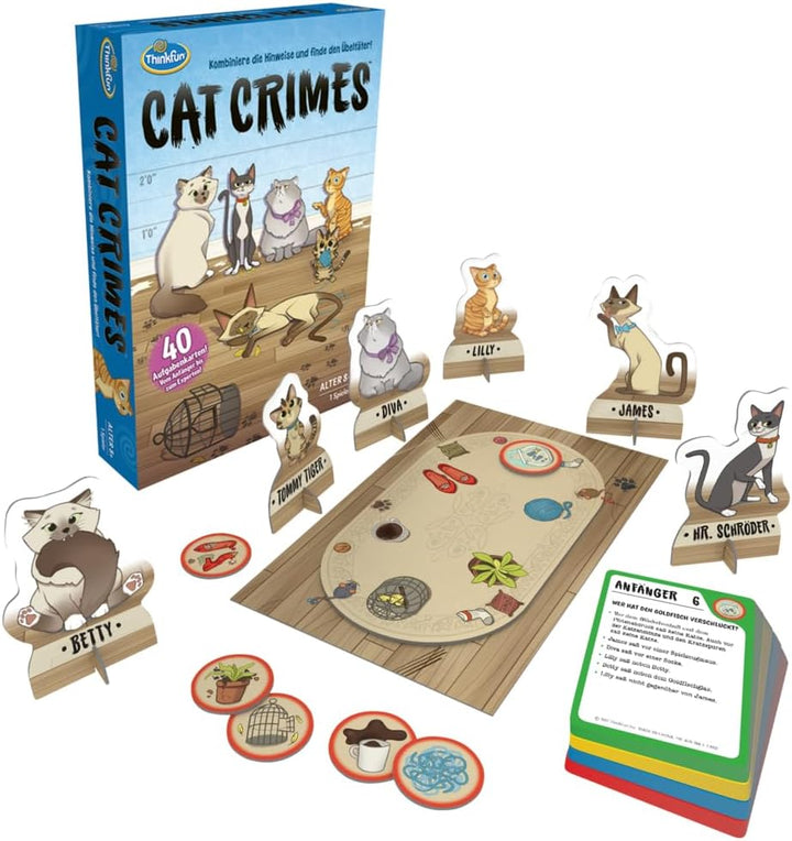 ThinkFun - 76366 - Cat Crimes - Das flauschige und freche Kombinations- und Deduktionsspiel mit Katz