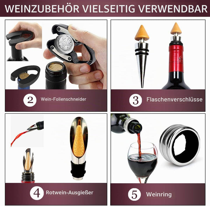 ZBPASL Weinflasche Geformt Korkenzieher Set,Weinöffner,Wein Sommelier Sets mit Flaschenöffner,Weinve