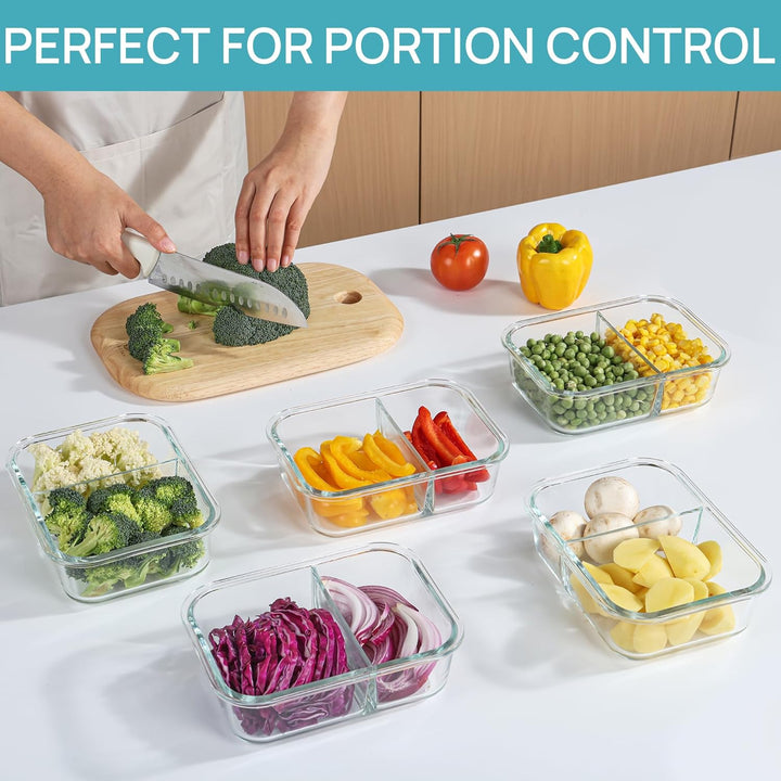 Vtopmart 5er 33oz GlasbehäLter mit Deckel, Meal Prep Boxen Glas, Frischhaltedosen Glas mit Deckel fü