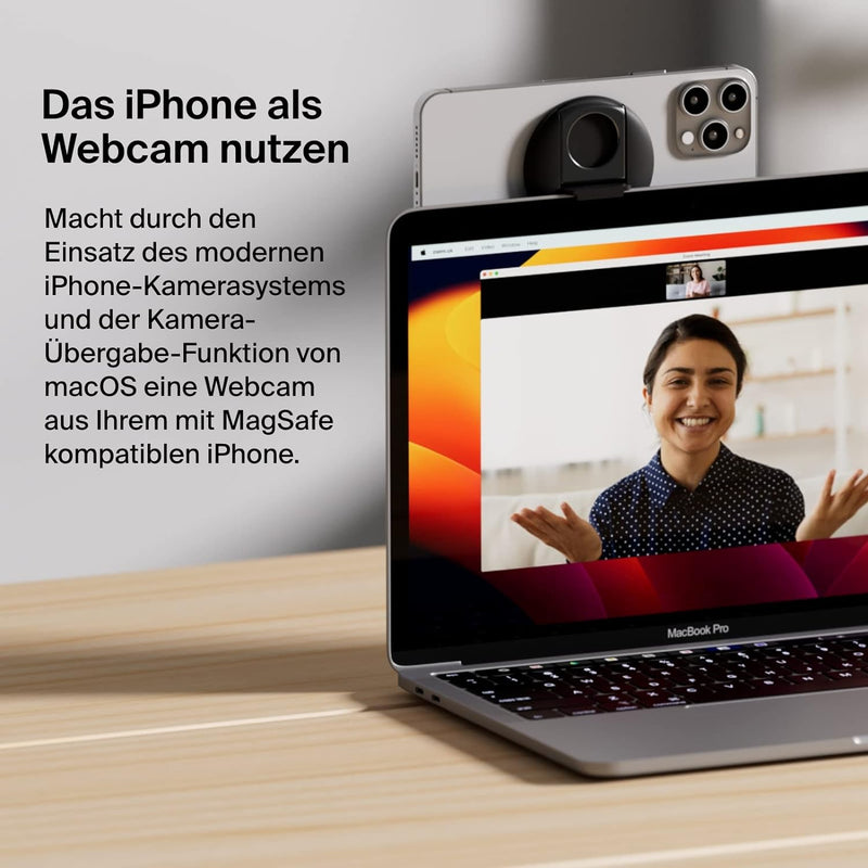 Belkin iPhone-Halter mit MagSafe für Mac-Notebooks; einfache magnetische Befestigung zur Verwendung