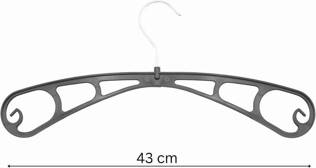 Plastard Kleiderbügel S38 aus Kunststoff 100 Stück, 38cm lang, 360° drehbarer Metallhaken. schmale 0