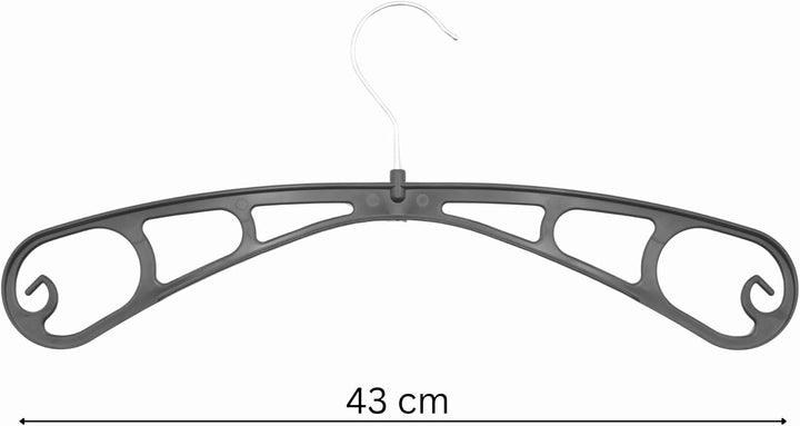 Plastard Kleiderbügel S38 aus Kunststoff 100 Stück, 38cm lang, 360° drehbarer Metallhaken. schmale 0