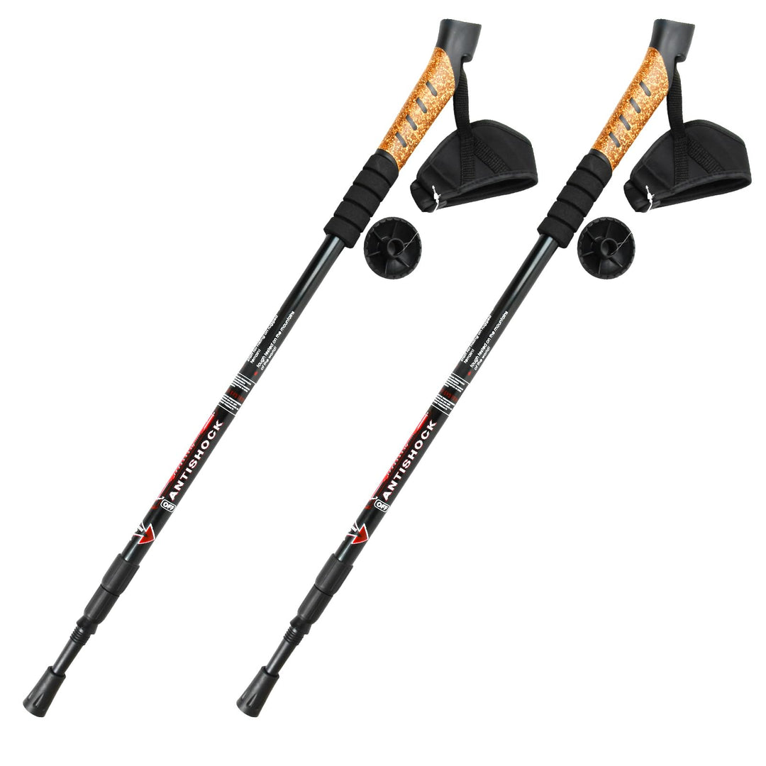 2 Stück Wanderstöcke 68-135cm, Trekkingstöcke Teleskop Aluminium, Walking Stöcke Verstellbar mit Kor