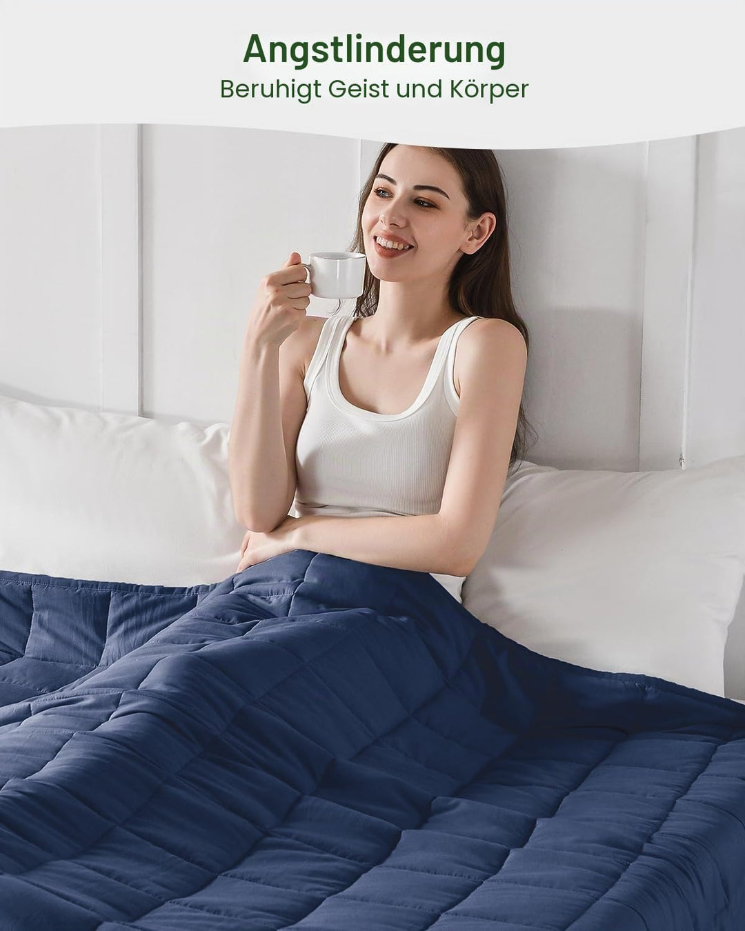 Sivio Gewichtsdecke für Erwachsene 7kg, Atmungsaktive Beschwerungsdecke, weiches Material mit Glaspe