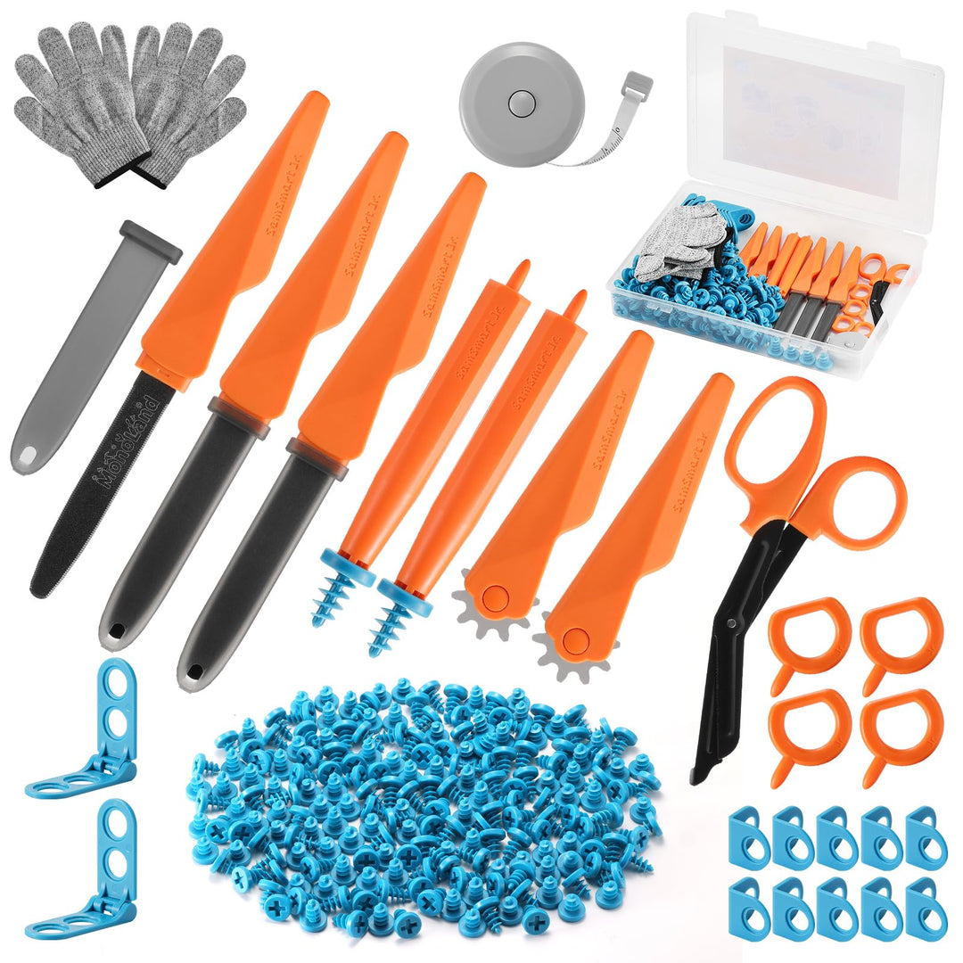 SainSmart Jr. Karton Werkzeug Kinder Set 228PCS – Multi-Kinder Bastelset für gemeinsames Bauen, Krea