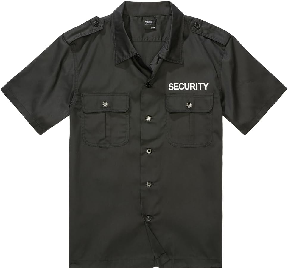 Brandit Herren Security Us Shirt Short Klassisches Hemd 7XL Schwarz - Kurzarm, 7XL Schwarz - Kurzarm