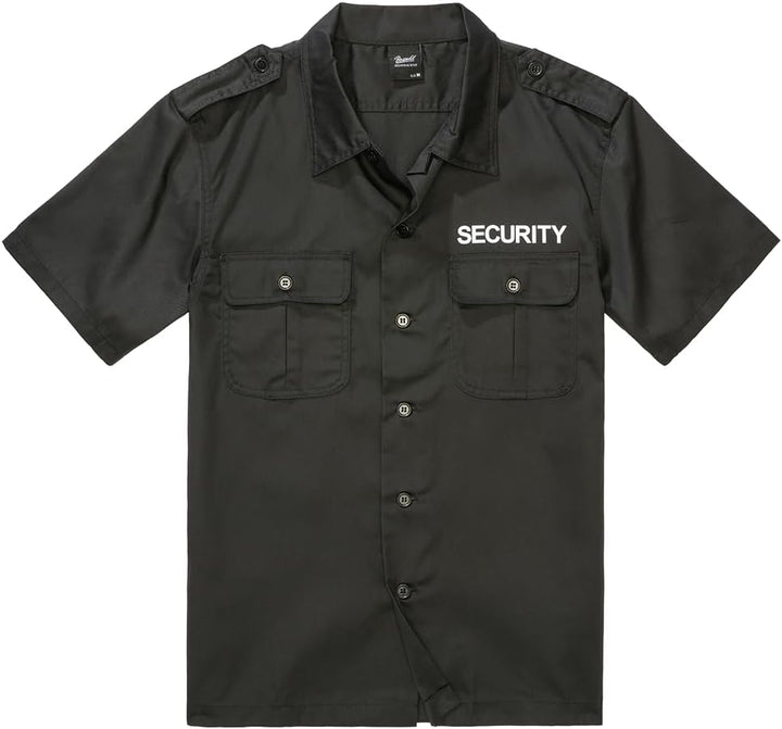 Brandit Herren Security Us Shirt Short Klassisches Hemd 7XL Schwarz - Kurzarm, 7XL Schwarz - Kurzarm