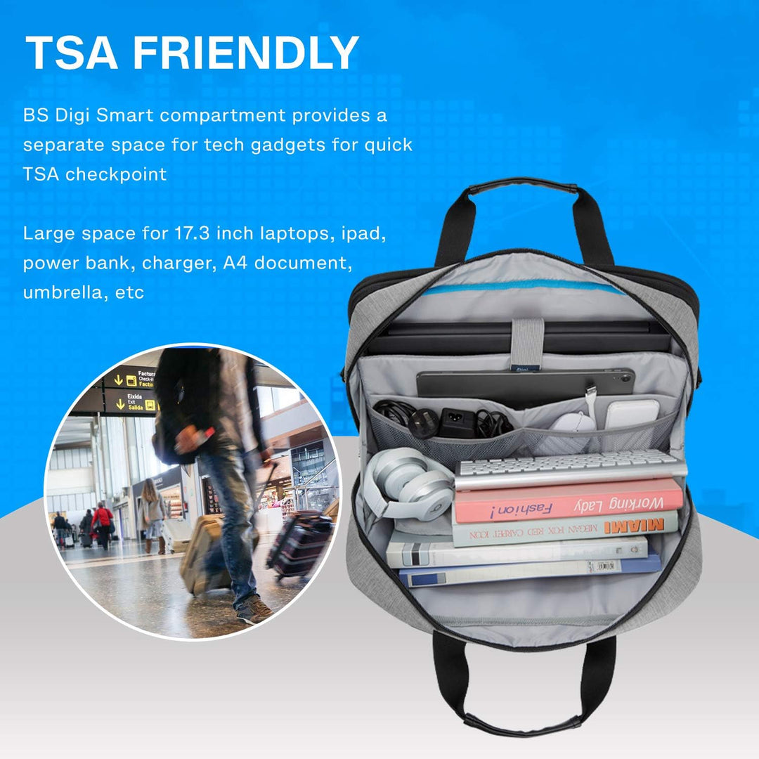 BAGSMART 17,3-Zoll-Laptoptasche, Erweiterbare Aktentasche, Computertasche für Herren und Damen, Lapt