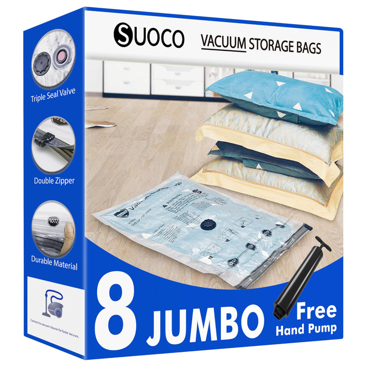 Vakuumbeutel für Kleidung 8 Jumbo（100×70 cm） Vakuumierbeutel Aufbewahrungsbeutel mit Luftdichtem Ven