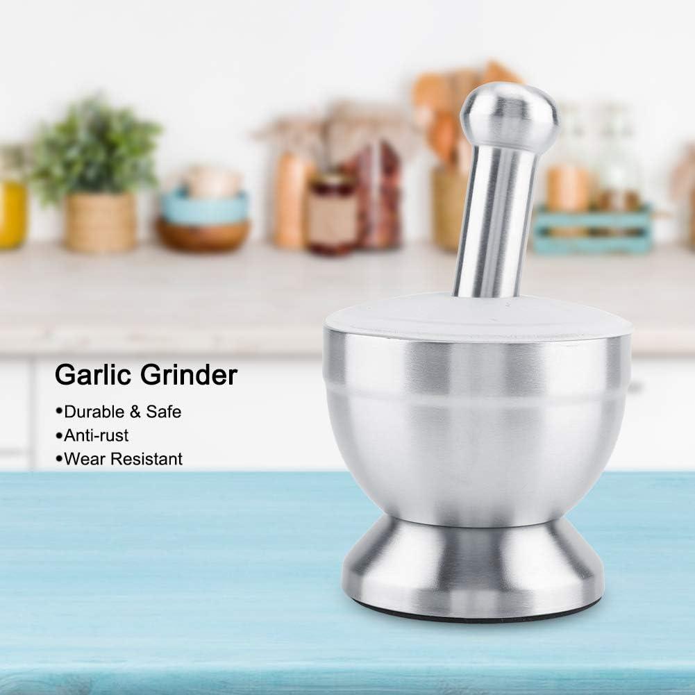 Edelstahl Mörser Stössel Set Knoblauch Kräuter Crushing Mahlen Pestles Komfortable Grip Gewürzmühle