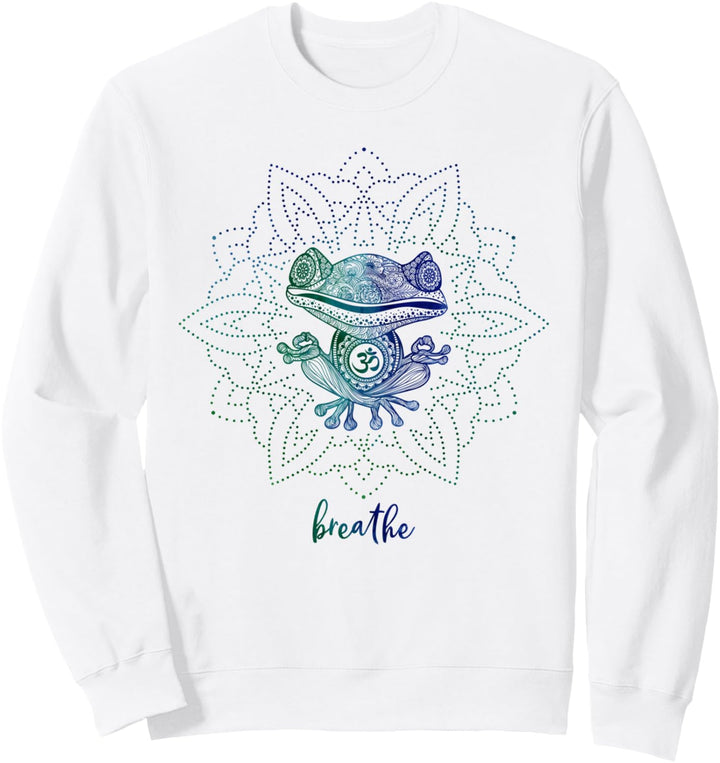 Om Zen Yoga Tier Spirituelle Pose Relax Meditierender Frosch Sweatshirt
